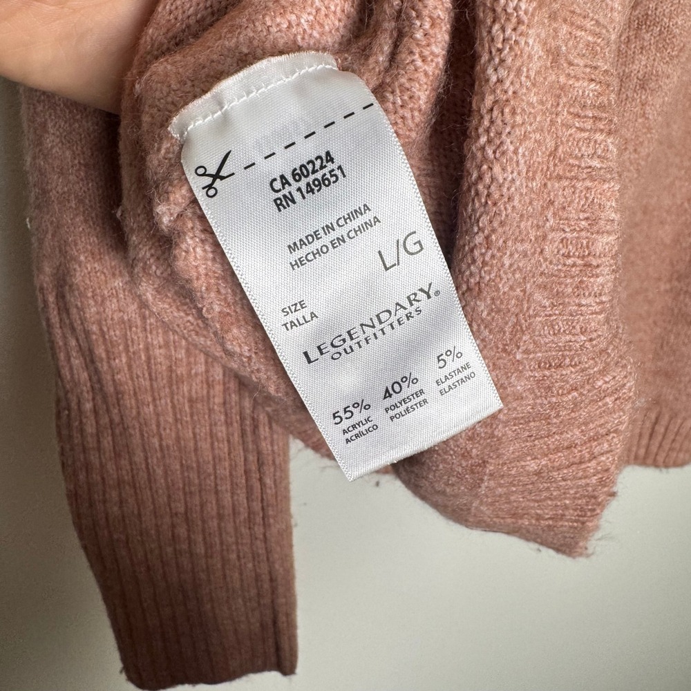 Legendary Outfitters Women‎ Rose Pink Drop Shoulder Exposed Seam Knit Sweater L - Picture 7 of 7